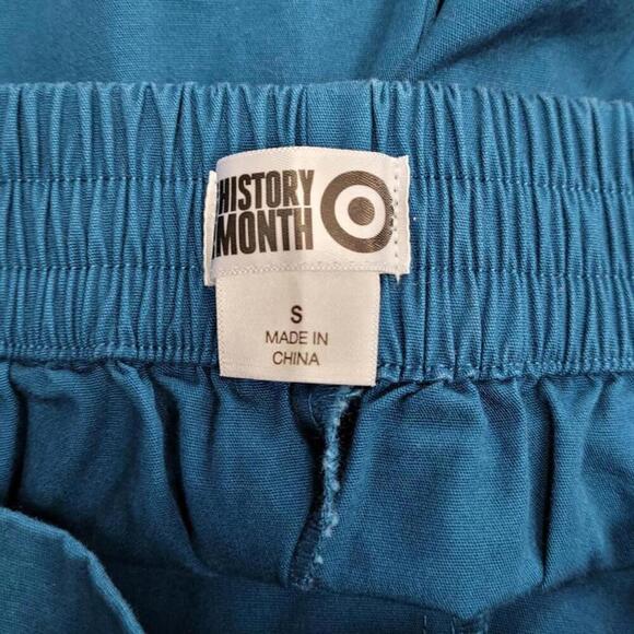 Teal High-Waisted Trousers with Button Detail | House of Aama | Small - Picture 7 of 12